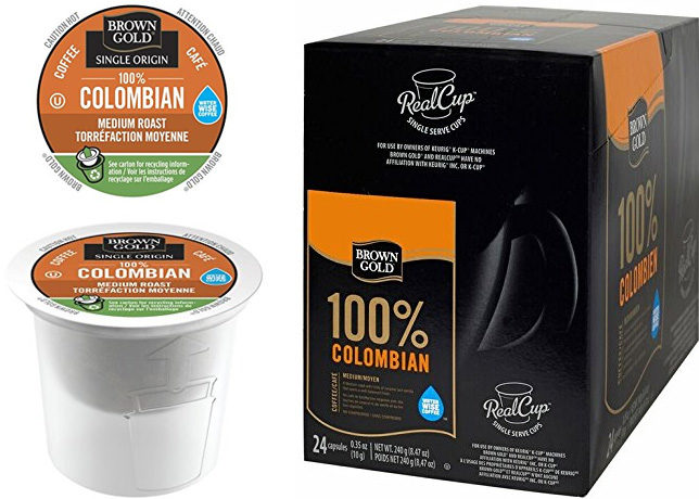 $7.58 Brown Gold Columbian Coffee RealCups 24-Count Pack + FREE Shipping