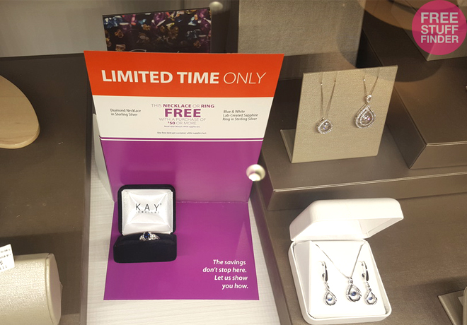 FREE Necklace or Ring with $50 Purchase at Kay Jewelers + FREE Shipping