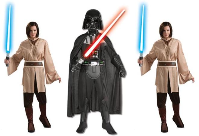 $9.99 Star Wars Kid's Darth Vader Or Jedi Knight Adult Costume