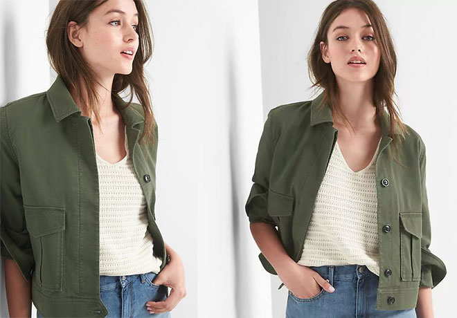 *HOT* $31.30 (Reg $90) GAP Women’s Utility Jacket + FREE Shipping (Today Only!)