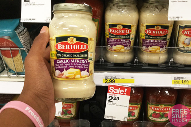 FREE Bertolli Organic Alfredo Pasta Sauce at Target + $0.42 Moneymaker