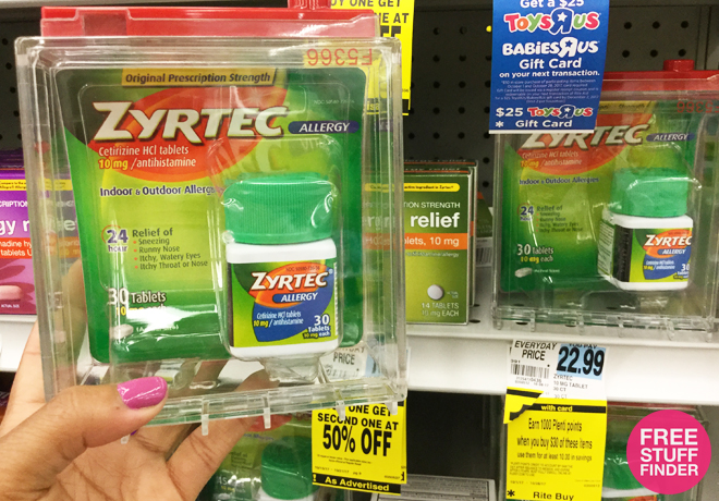 $10.49 (Reg $23) Zyrtec Allergy Relief Tablets at Rite Aid (Print Now!)