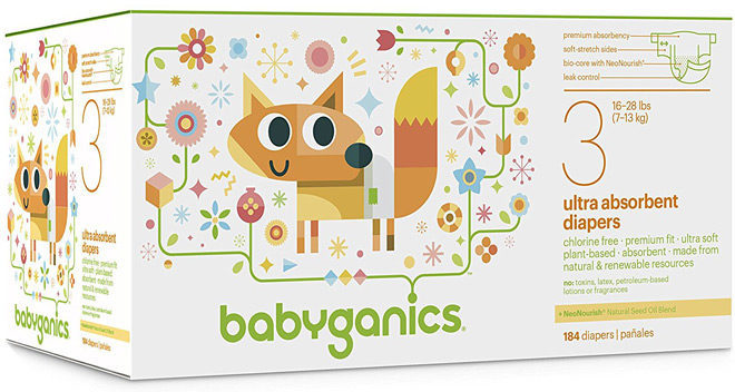*HOT* $25.96 (Reg $65) Babyganics Ultra Absorbent Diapers + FREE Shipping