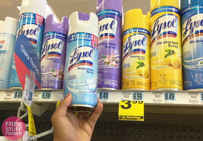 $2.99 (Reg $6.59) Lysol Disinfecting Spray at Rite Aid