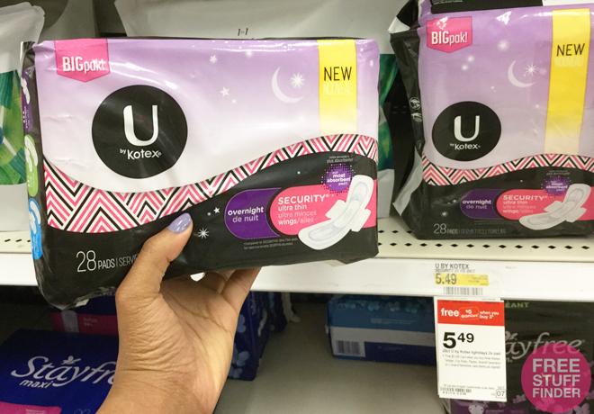 $2.16 (Reg $5.49) U by Kotex Security Overnight Pads at Target