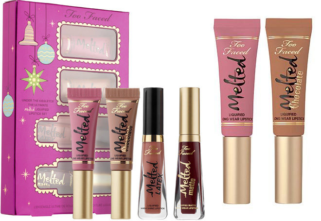 *HOT* $15 Too Faced Under the Kissletoe Melted Lipstick Set + FREE Shipping