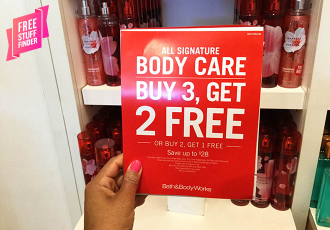 Buy 3 Get 2 FREE Sale on Bath & Body Works Signature Body Care