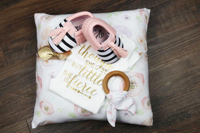 $7.99 (Reg $25) Striped Baby Moccasins