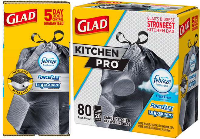 $7.34 Glad 80-Count Kitchen Trash Bags + FREE Store Pickup