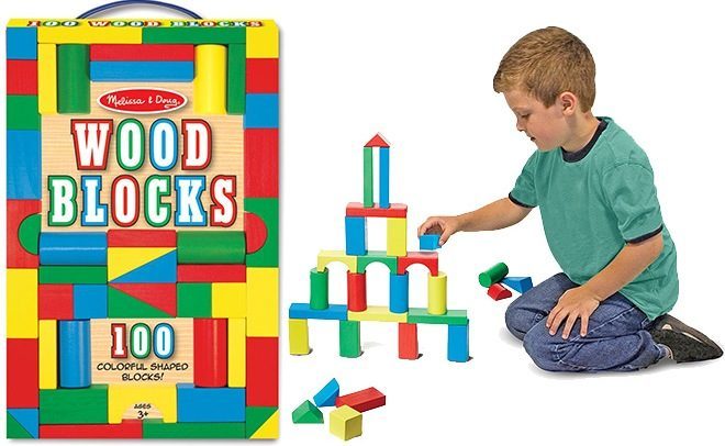 *HOT* $10.20 (Reg $20) Melissa & Doug 100-Piece Wooden Building Blocks Set