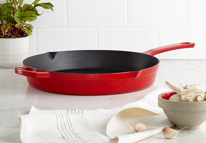 $39.99 (Reg $100) Martha Stewart Collection 12" Enameled Cast Iron Pan + FREE Pickup