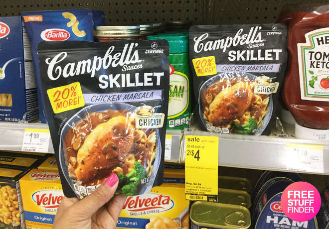 $1.25 (Reg $2.49) Campbell's Skillet Sauces at Walgreens