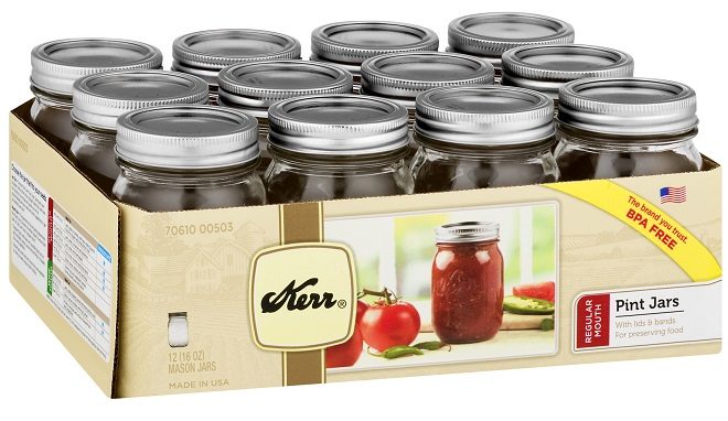 Only $5 Kerr Pint Mason Jars 12-Pack + FREE Pickup