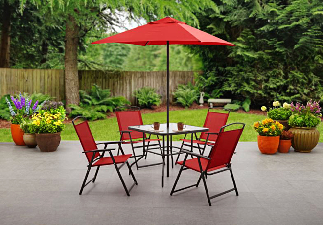 $85 (Reg $124) Mainstays Albany Lane 6-Piece Folding Dining Set + FREE Shipping