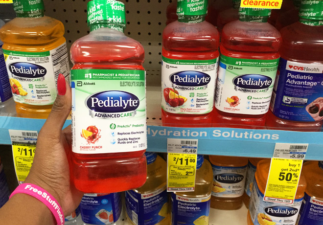 $2 (Reg $6.49) Pedialyte Electrolyte Solution at CVS