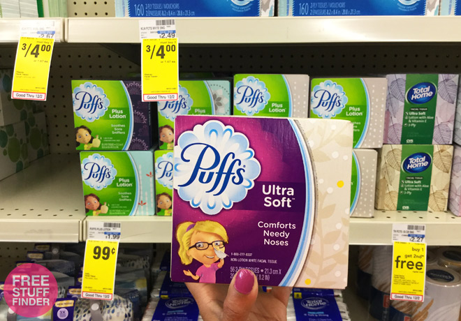 $0.74 (Reg $2) Puffs Facial Tissues at CVS