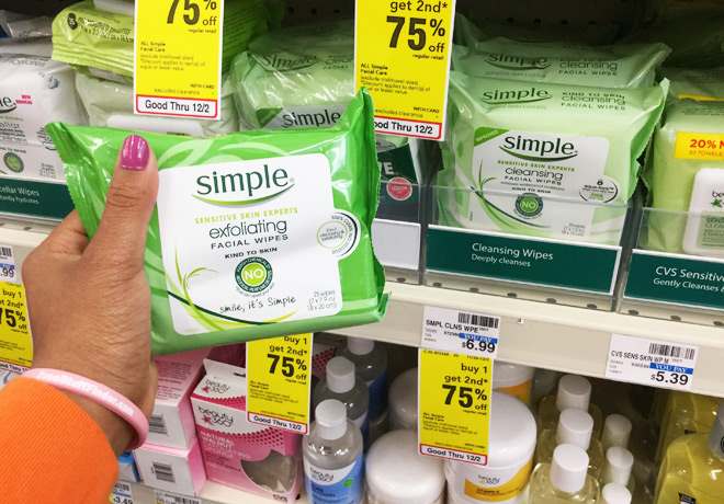 $2.87 (Reg $7) Simple Cleansing Facial Wipes at Rite Aid