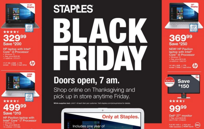 *HOT* Staples Black Friday Ad (11/23-11/25)