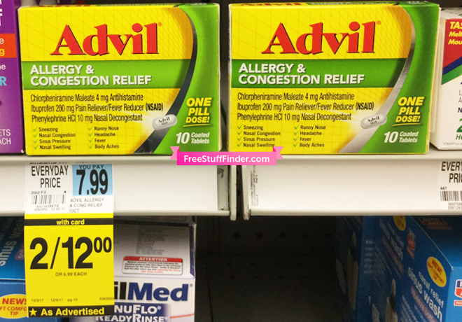 $4 (Reg $8) Advil Allergy & Congestion Relief Medicine at Rite Aid