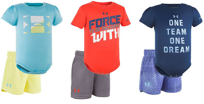 $6.72 (Reg $28) Under Armour Baby Bodysuit & Shorts Sets + FREE Pickup