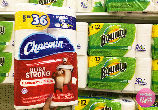 $5.52 (Reg $10) Bounty Paper Towels & Charmin Bath Tissue at Target