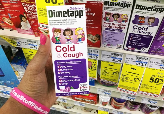 $2.79 (Reg $8.80) Dimetapp Kids' Cold Medicine at CVS