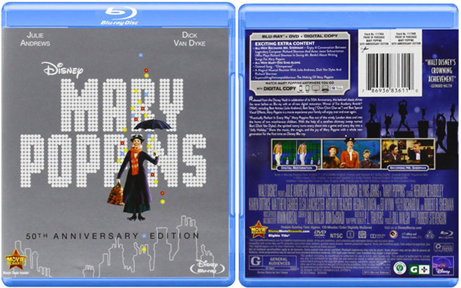 $9.96 (Reg $26.50) Mary Poppins: 50th Anniversary Edition DVD + Blu Ray Combo
