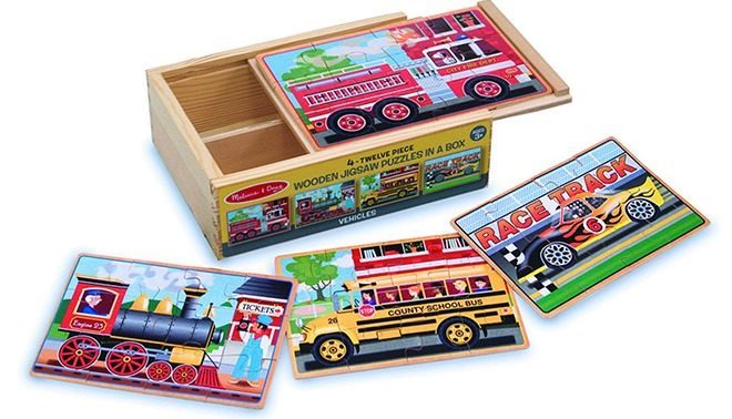 $6.40 Melissa & Doug Vehicles 4-in-1 Wooden Jigsaw Puzzles