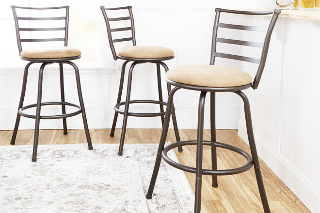 *HOT* $50 (Reg $99) Mainstays Adjustable Swivel Barstools 3-Piece Set + FREE Shipping