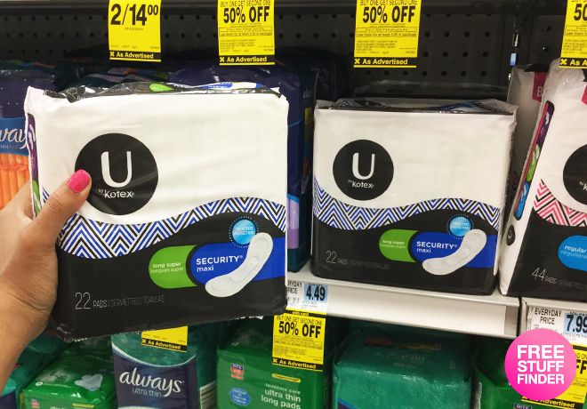 *HOT* FREE U by Kotex Pads at Rite Aid + $0.52 Moneymaker (Print Now!)