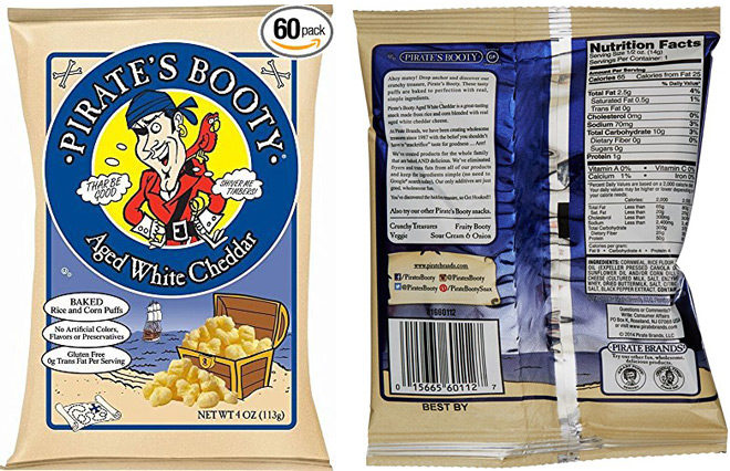 $14.22 Pirate's Booty Aged White Cheddar 60 Bags + FREE Shipping (Prime Members!)