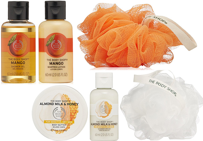 $4.20 The Body Shop 3-Pc Treats Cube Gift Set (Mango or Almond Milk & Honey)