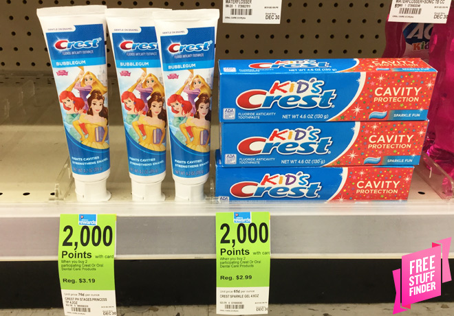 $1.54 (Reg $3.19) Crest Kids Stages Toothpaste at Walgreens