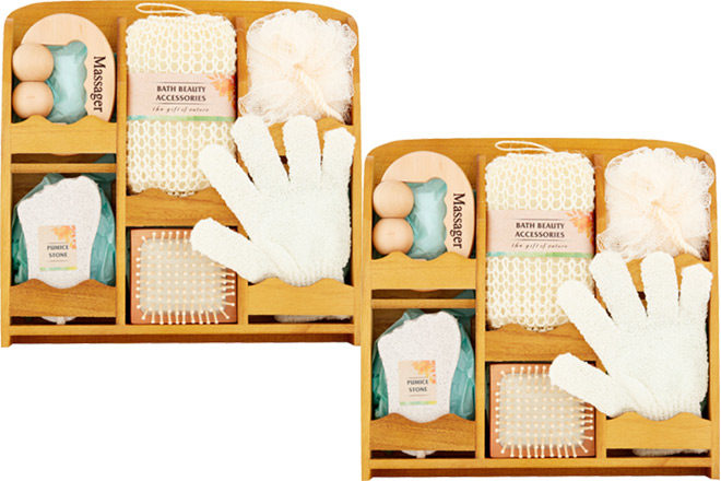 $4.94 (Reg $10) Essential Design Wooden 7-Piece Bath Set & Caddy + FREE Pickup