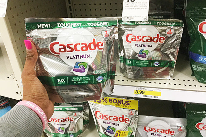 $2.99 (Reg $4) Cascade Platinum Dishwasher Detergent at Target