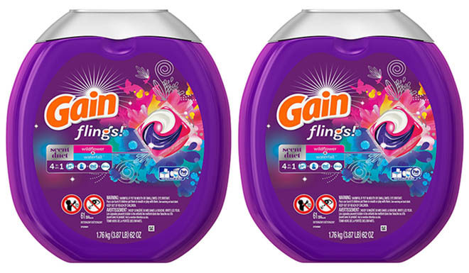 $12.04 (Reg $21) 61 Gain Flings Laundry Detergent Pacs + FREE Shipping