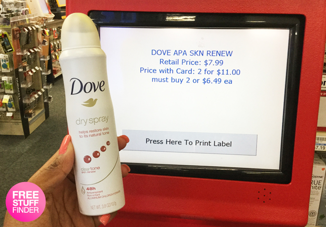 $2.50 (Reg $8) Dove Dry Spray at CVS