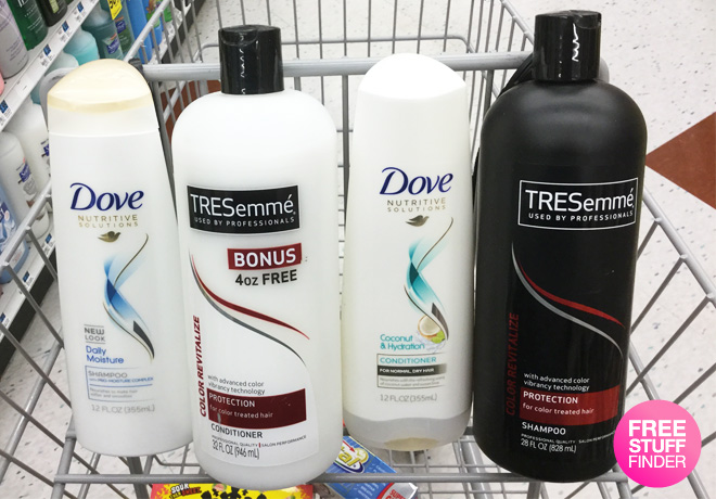 $1 (Reg $5) Dove or Tresemme Shampoos & Conditioners at Rite Aid