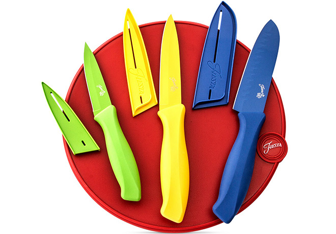 *HOT* $12.43 (Reg $50) Fiesta 7-Piece Cutting Board & Colored Knives Set