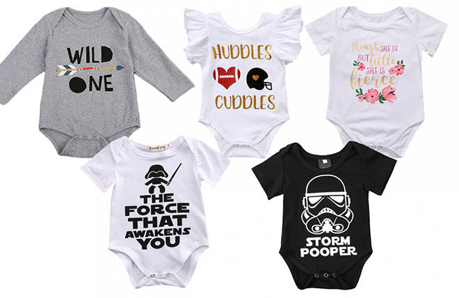 $7.99 (Reg $26) Fun and Whitty Onesies Bodysuits