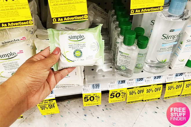 Clearance Find: $1.99 (Reg $7) Simple Eye Makeup Remover Pads at Rite Aid