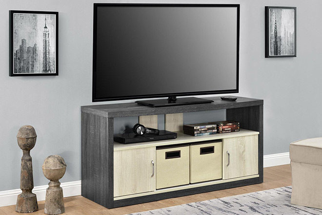 $69 Ameriwood Home TV Stand with Fabric Bins + FREE Shipping