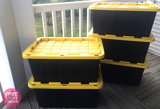 $6.39 (Reg $10) 27-Gallon Tough Plastic Totes + FREE Pickup