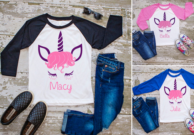 $14.99 (Reg $30) Personalized Unicorn Tees