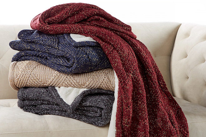 *HOT* $25.99 (Reg $120) Martha Stewart Reversible Metallic Sweater-Knit Throw