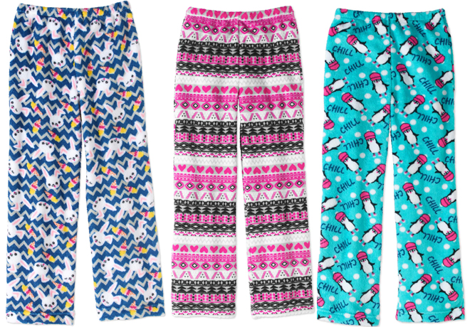 $2 (Reg $5.44) Gyrl Co Girls' Plush Sleep Pants + FREE Pickup