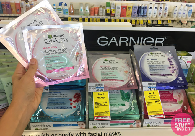 *HOT* 2 FREE Garnier SkinActive Masks at CVS + $1.29 Moneymaker