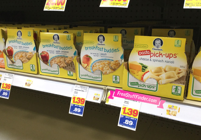 $0.26 (Reg $1.39) Gerber Meals, Snacks or Sides at Kroger