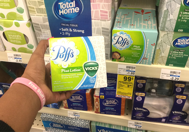 $0.74 (Reg $2) Puffs Facial Tissues at CVS (Print Now!)