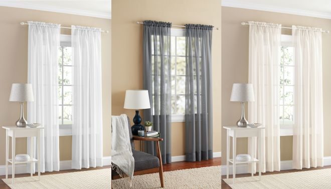 $5 (Reg $11) Mainstays Curtain Panels Set + FREE Pickup